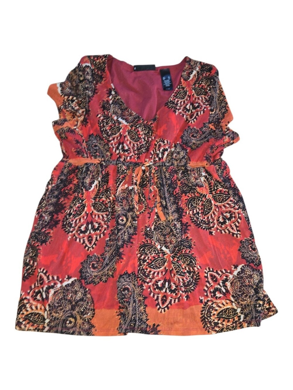 Axcess Red Top with Patterned Trim Size XL